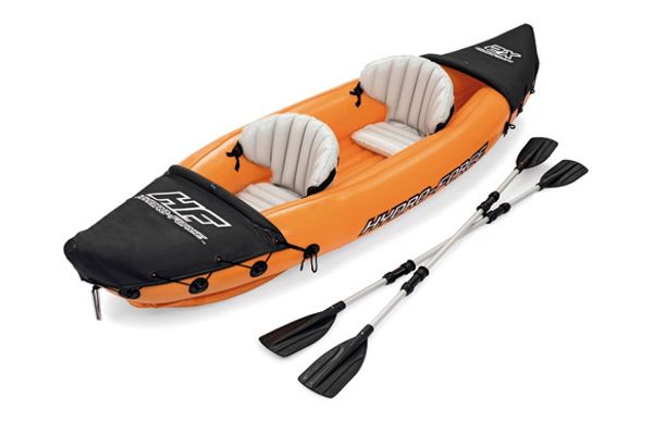 KAYAK DOBLE INFLABLE LITE-RAPID + 2 REMOS E HINCHADOR 321X88 CM