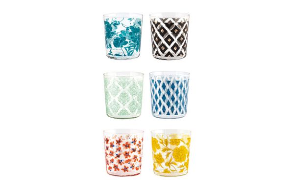 VASO AGUA VIDRIO DECORADO COLOURFUL 35 CL - SURTIDO