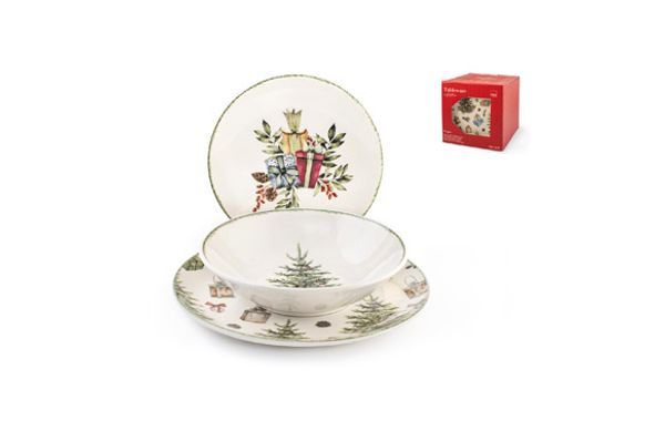 VAJILLA 18 PZAS STONEWARE NAVIDAD CHRISTMAS CAROL