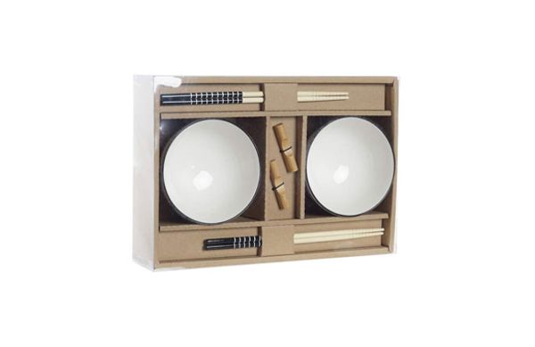 SET SUSHI BAMBU GRES (6PZAS) BLANCO