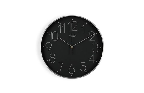 RELOJ PARED REDONDO ALUMINIO Ø 31 CM NEGRO