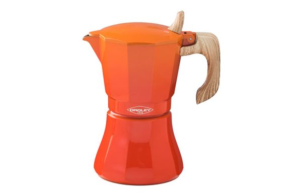 CAFETERA ALUMINIO INDUCCION PETRA NARANJA 6 TAZAS