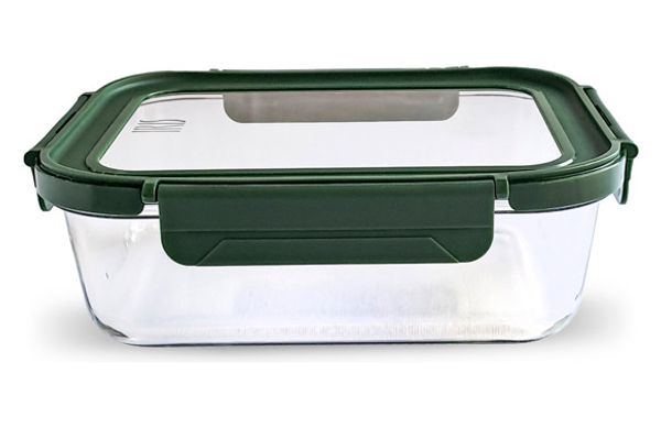 CONTENEDOR VIDRIO RECTANGULAR 1520 ML TAPA VIDRIO