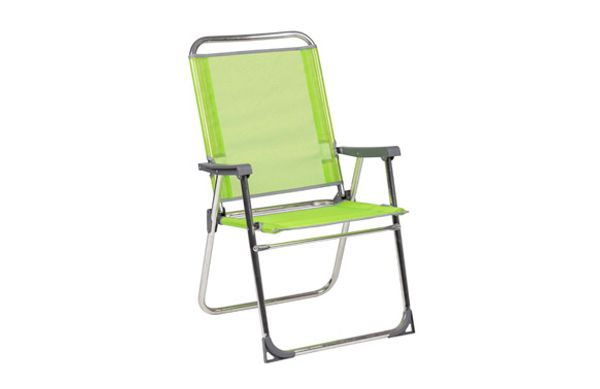 SILLON PLAYA FIJO SEGURIDAD RESPALDO ALTO ALUMINIO FIBRELINE PISTACHO