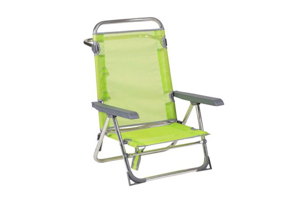 SILLA PLAYA CON ASA MULTIPOSICION PATA TRASERA PLEGABLE ALUMINIO FIBRELINE PISTACHO