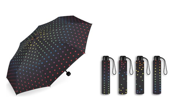 PARAGUAS MUJER PLEGABLE MANUAL  54/8 Ø 94 CM TOPOS SURTIDOS